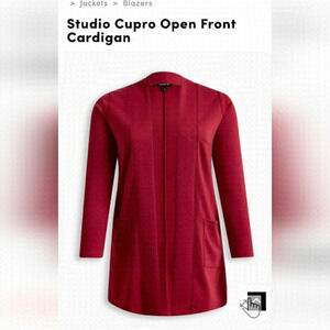 Torrid STUDIO Cupro Open Front Cardigan red size 1x NWT